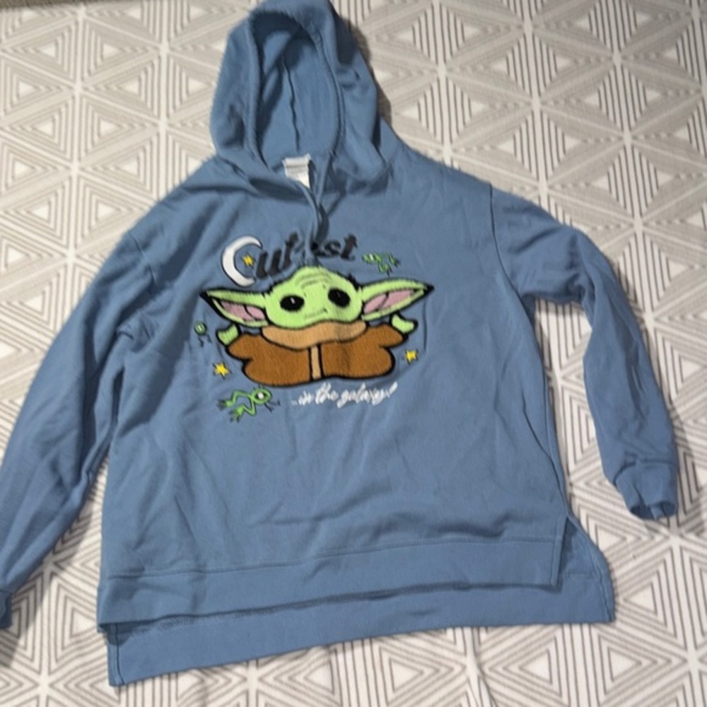 Star‎ Wars Blue Hoodie with Baby Yoda Design